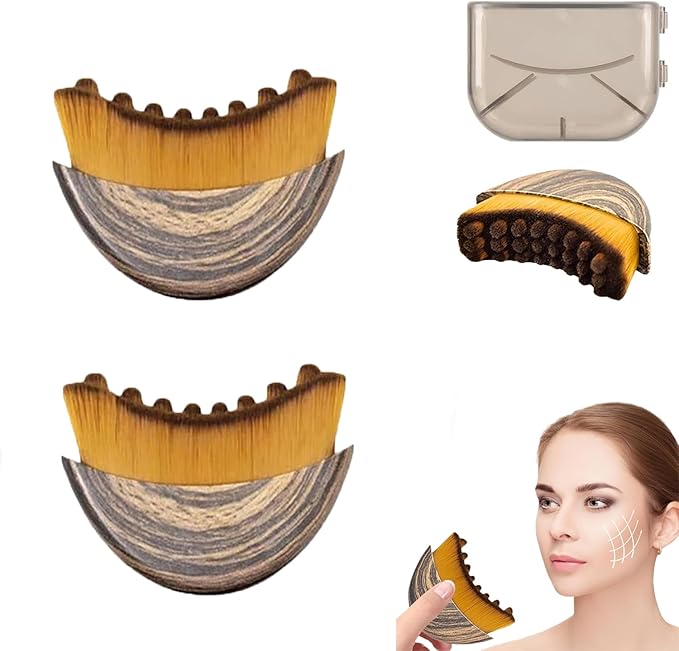 2025 New Lymphatic Contour Face Brush, Contour Face Brush for Lymphatic Drainage, Ergonomically Designed to Fit The Skin Precisely(2PCS)