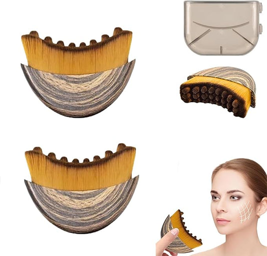2025 New Lymphatic Contour Face Brush, Contour Face Brush for Lymphatic Drainage, Ergonomically Designed to Fit The Skin Precisely(2PCS)