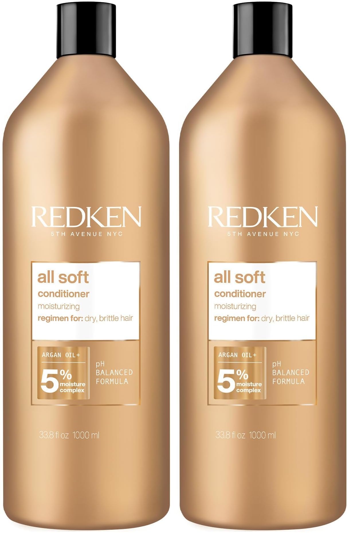 Redken All Soft Conditioner | Moisturizes and Deeply Hydrates| Softens,Smooths,and Adds Shine| Nourishing Conditioner for Dry Hair | Safe for Color-Treated Hair-| With Argan Oil,(Pack of 2)