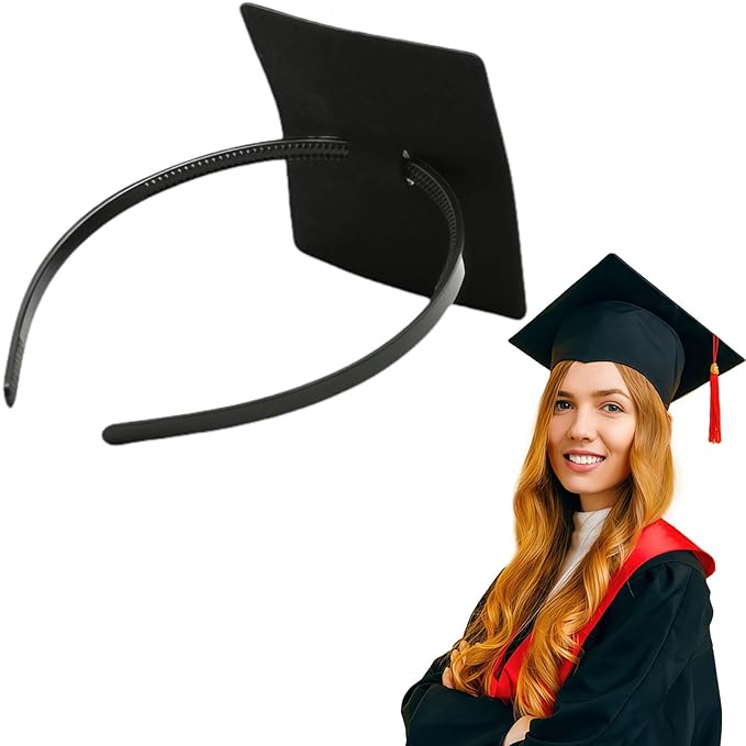 Pvoiue Graduation Cap Headband Insert, Grad Caps Headband Insert, Adjustable, Secures Cap and Keeps Hairstyle, Upgraded Interior Design, Simple and Practical Anti-Fall Hairband for Graduation