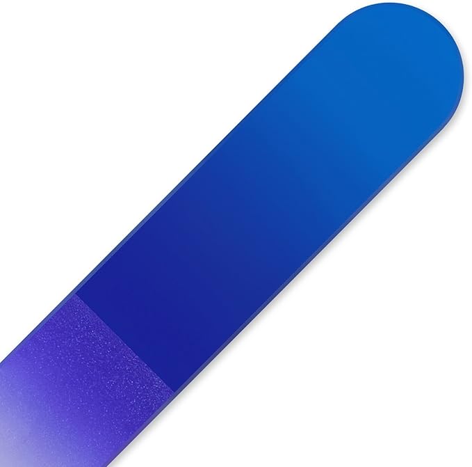 Mont Bleu Rainbow Crystal Nail File in Black Pouch - Small/Purse Size - Czech Tempered Glass - Handmade in Bohemia (Czech Republic)