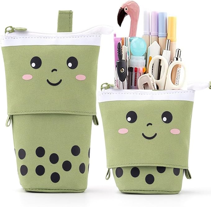 Telescopic Pencil Bag Pen Holder Pop Up Stationery Case, Stand-up Retractable Transformer Bag Standing Organizer, Great for Christmas Holiday New Year Office Bag