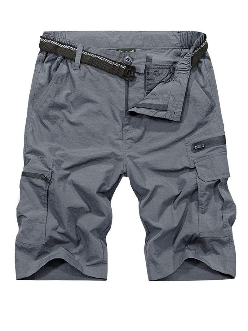 Jessie Kidden Mens Outdoor Casual Expandable Waist Lightweight Water Resistant Quick Dry Fishing Hiking Shorts (6222 Grey 10inch 42)