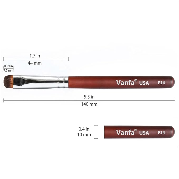 Vanfa French Brush for Nails, Clean up brush for Gel Nail Polish (F14 - Pack of 3)