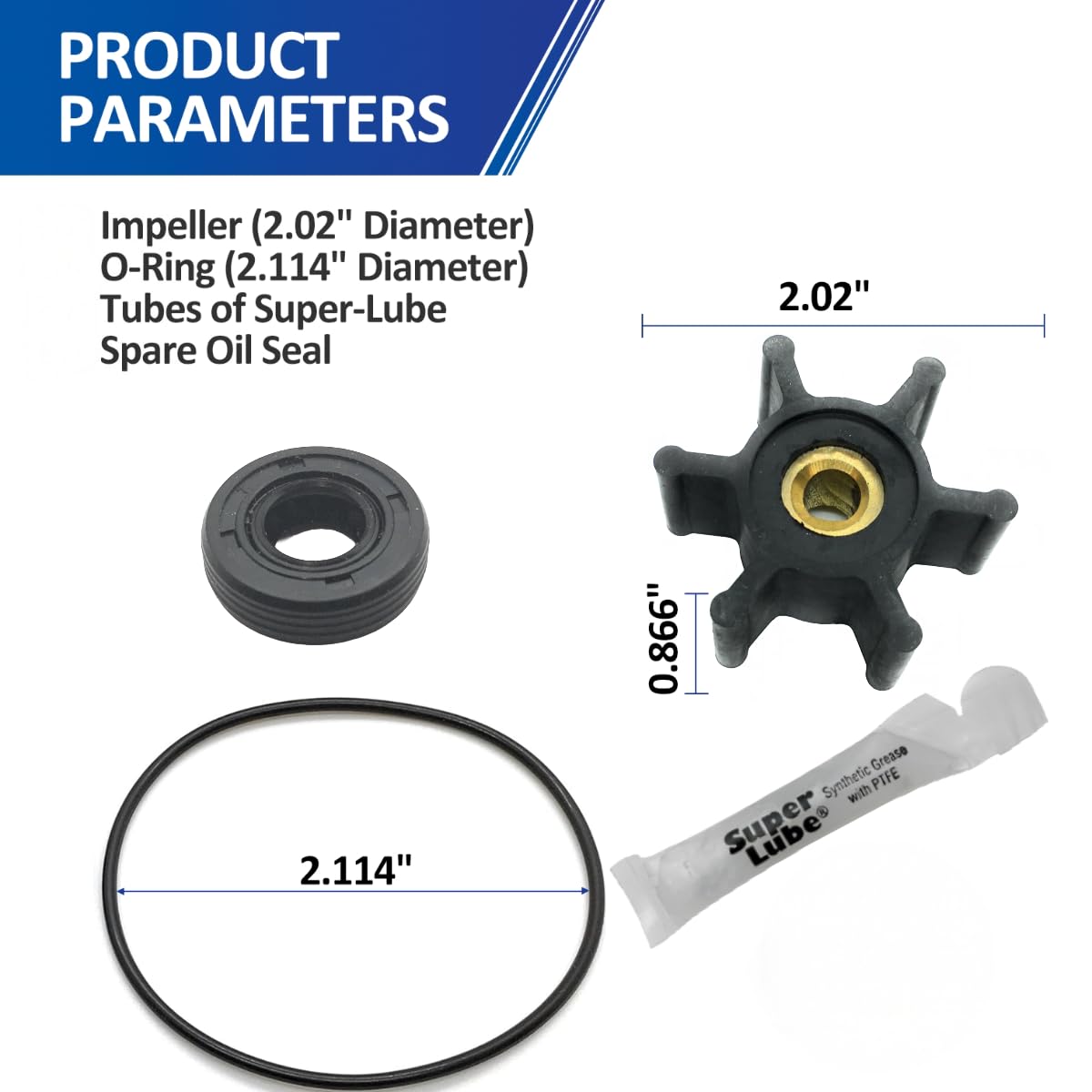 REPLACEMENTKITS.COM Impeller, O-Ring & Oil Seal Kit Compatible with Milwaukee M18 Transfer Pumps (Replaces 49-16-2771)