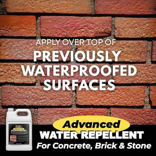Advanced Water Repellent - Clear Sealer for Masonry Surfaces - High-Performance Polysiloxane Formula for Brick, Stone, & Concrete Waterproofing with Long Lasting Protection, 1-Gallon