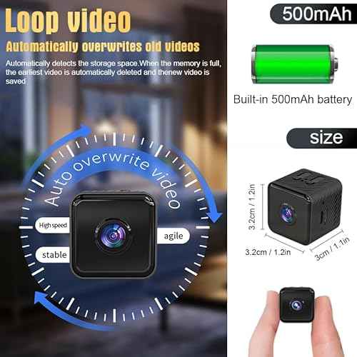 Spy Small Indoor Outdoor Camera Security Wireless Home Cameras Mini WiFi Pet Camaras,2025 HD Tiny Nanny Cam,Wide Angle,Night Vision, Home Indoor Outdoor Camara,Can No Need WiFi Cams For House Security