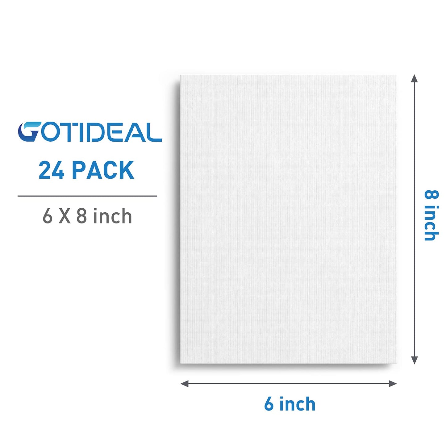 GOTIDEAL Canvases for Painting, 6x8 inch of 24, Professional Primed White Blank Flat Canvas Panels- 100% Cotton Artist Canvas Boards for Acrylics Painting, Oil Watercolor Tempera