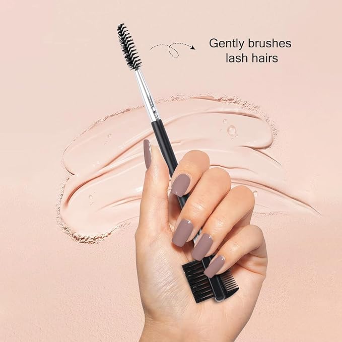 2pcs Eyebrow Eyelash Shaper Eyebrow Brush Comb Double Head Brush Makeup Grooming Tool Cosmetic with 3 Different Spoolie Brushes for Separating Lashes, Eliminating Mascara Clumps, Grooming Brows