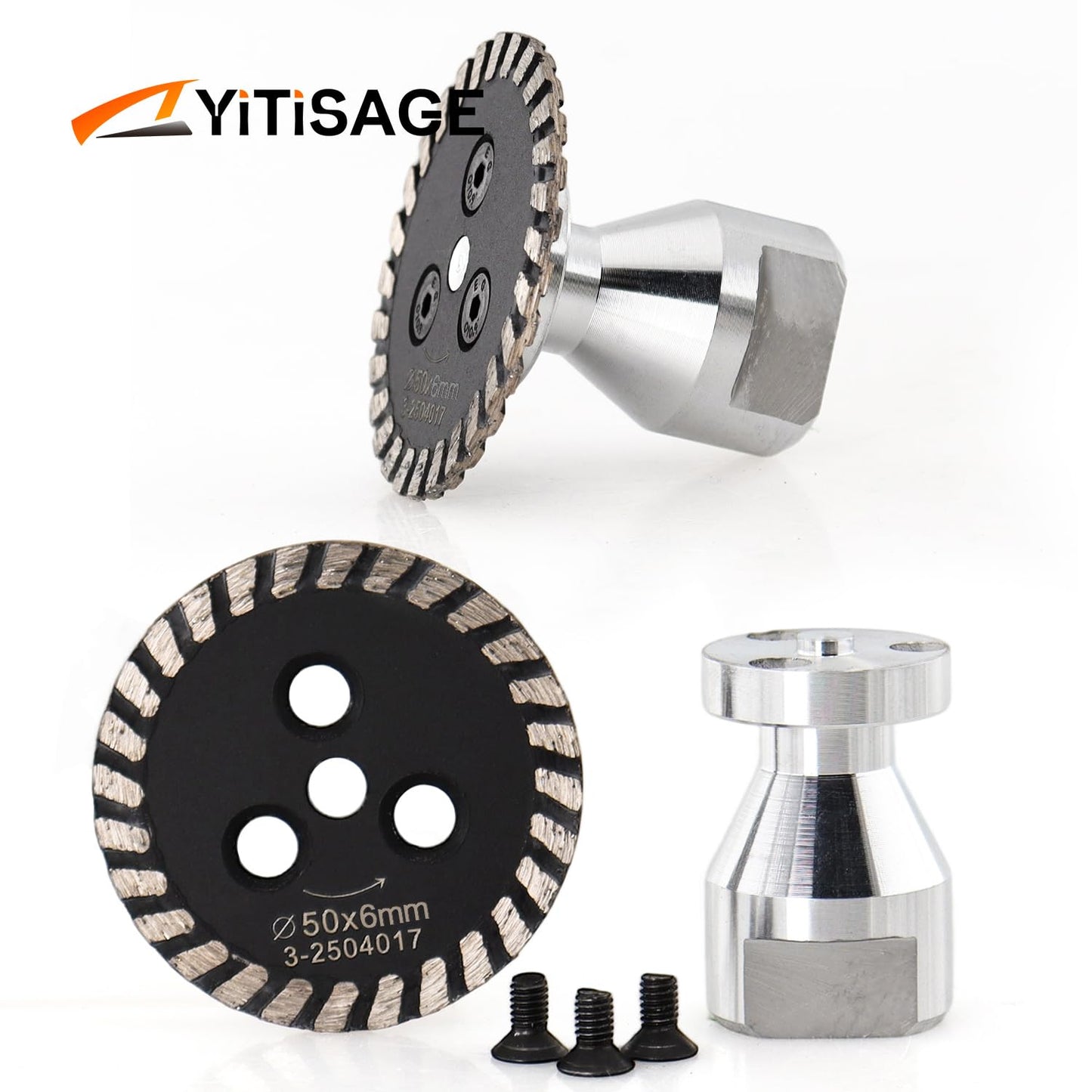 YITISAGE Diamond Turbo Mini Engraving Saw Blades with RemovabIe Flange 5/8-11 Cutting Disc for Carving Concrete Marble Granite Stone（50mm）
