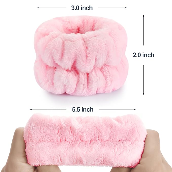 4 Pcs Wrist Bands for Washing Face, Microfiber Wrist Towels for Washing Face, Spa Wristbands for Washing Face, Face Wash Wristbands, Arm Bands for Washing Face for Woman and Children