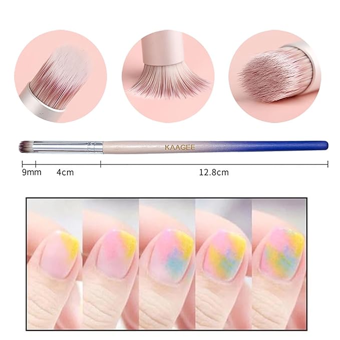 6Pcs Ombre Nail Brush Nail Art Brushes Nail Ombre Brush Nail Gradient Painting Pen Ombre Brush for Gel Nails Acrylic Manicure Brush Nail Art Tools