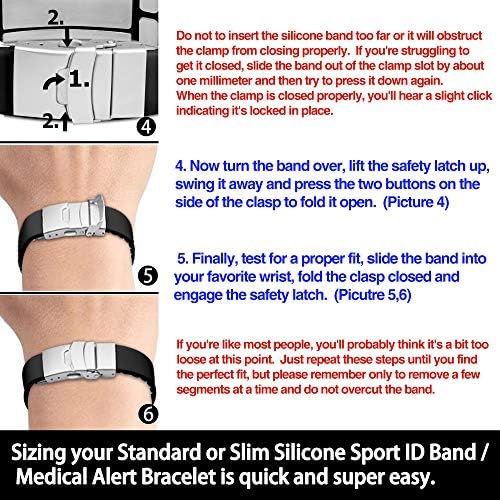 Divoti Custom Engraved Medical Alert ID Bracelet – Dual-Sided Laser Etching, Silicone Wristband, Stainless Steel Security Clasp – Adjustable & Trim-to-Fit – Emergency Medical Info Band for Men & Women