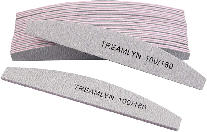 10 Pcs Rough Nail File 100/180 Grit, Heavy Duty Nail Files for Acrylic/Natural Nails, Emery Boards for Nails, Strong Finger Nail Filler, Coarse Nail File for Home and Salon Use