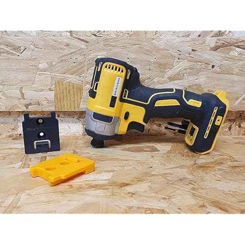 StealthMounts Tool Holder Compatible with DeWalt 20v/60v (4 Pack) - Yellow | StealthMounts Locking Tool Mounts | Made in The UK