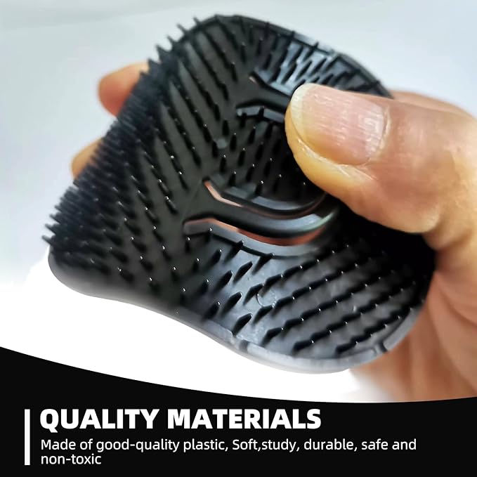 Soft 'N Style 12 Packs Pocket Palm Combs, Shampoo Comb, Massager Hair Brush Comb, Scalp Massager Brush Comb, Wave Brush, Palm Hair Brush (Black)