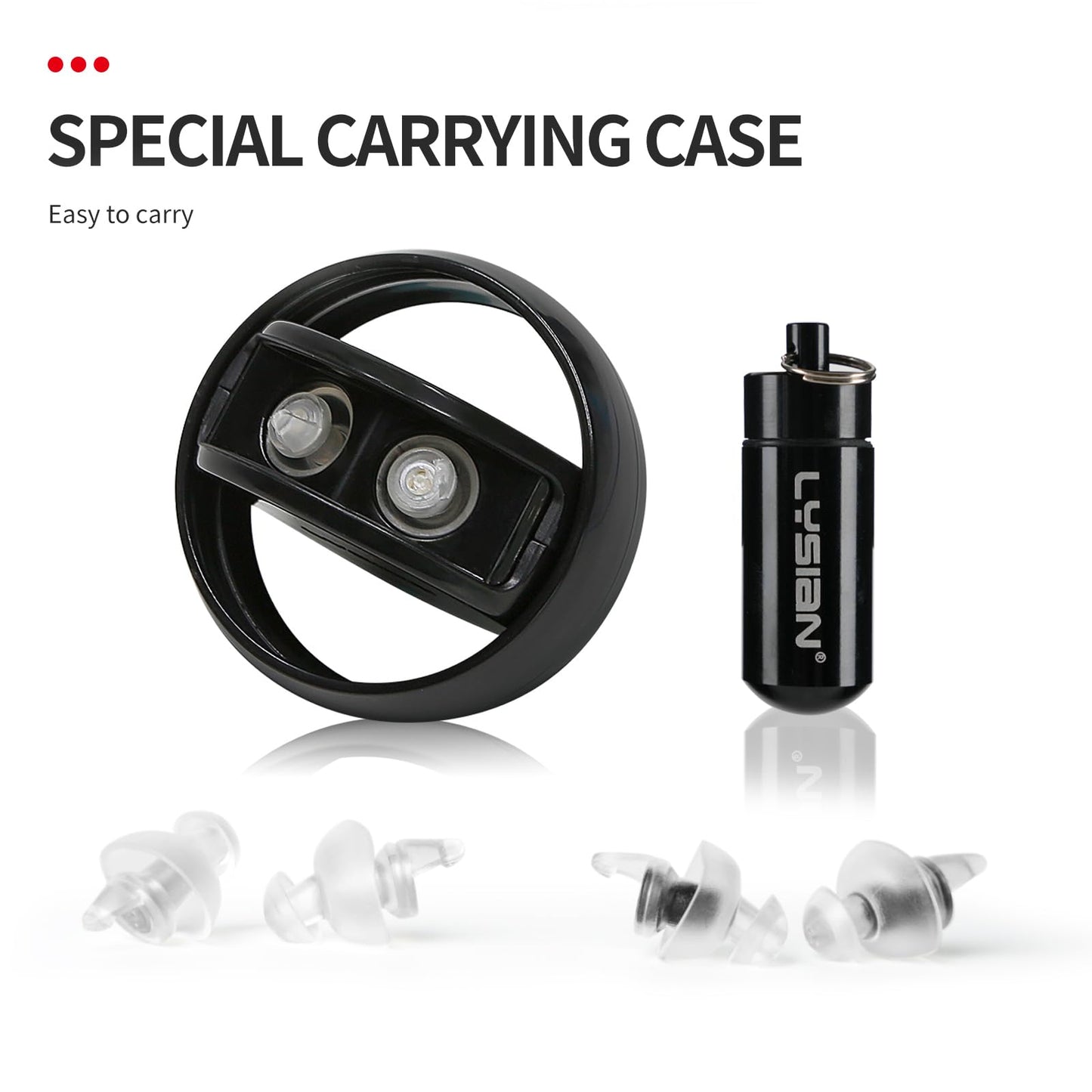 LYSIAN High Fidelity Concert Ear Plugs, 23dB Noise Reduction Musician Earplugs for Festivals, DJs, Drummers, Raves and Motorcycle Riding, Reusable Hearing Protection, 2 Pairs with Carrying Case