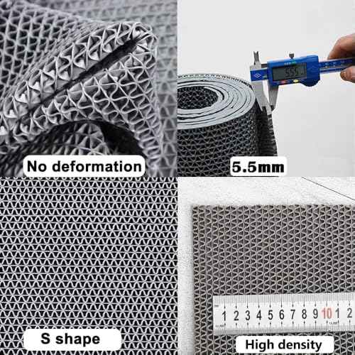 jxgzyy 35.43'' x 78.74'' Drainage Non Slip Mat Commercial Floor Mat PVC Bathroom Pool Floor Mat Mesh Big Hollow Door Mat Roll for Swimming Pool Shower Room Bathroom Indoor Outdoor Wet Area