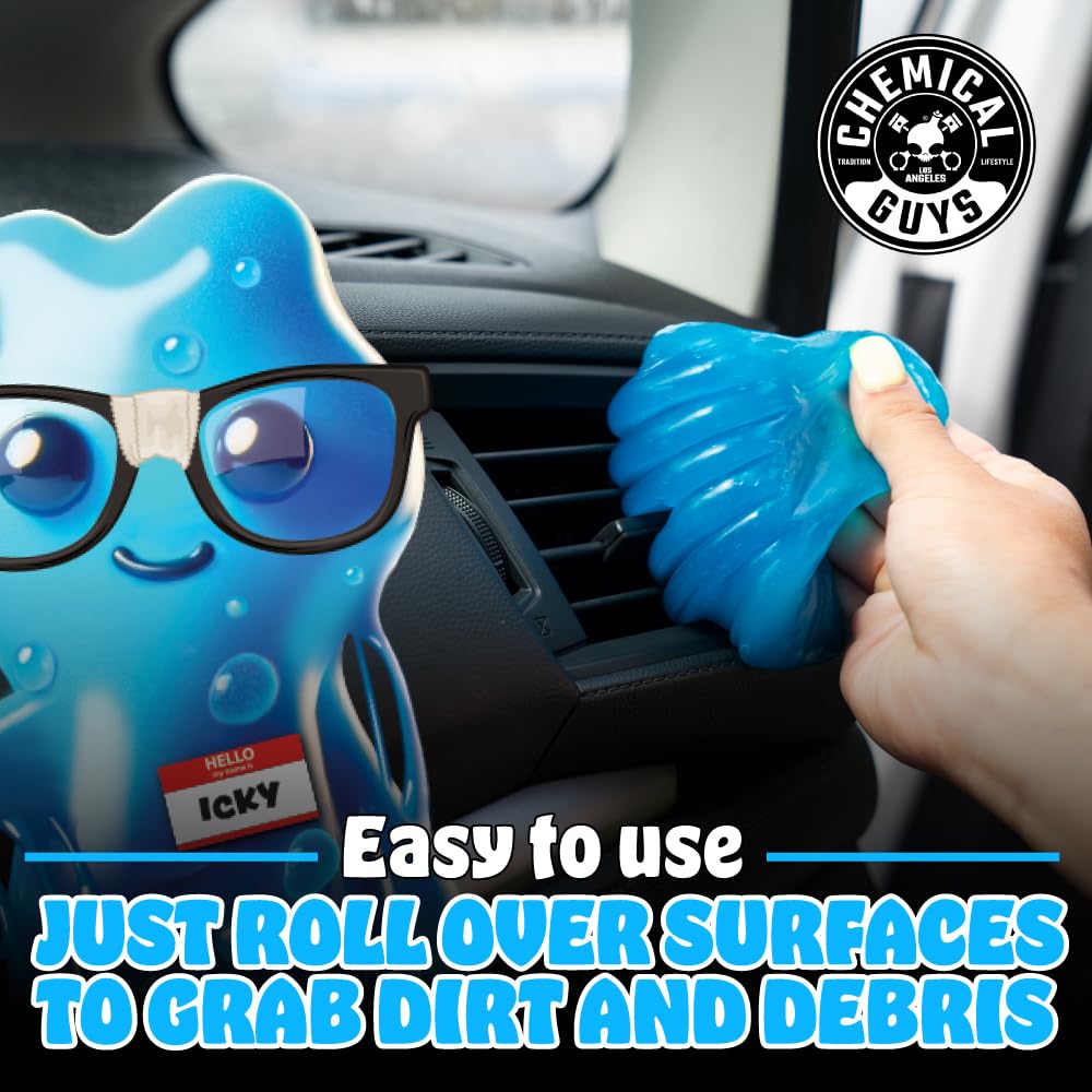 Chemical Guys Car Cleaning Kit Interior 9-Piece - Total Interior Cleaner, Sticky Icky Green Apple & Strawberry Detailing Gel, 3 Detailing Brushes, 3 Towels, Safe for Cars, Trucks, SUVs & More