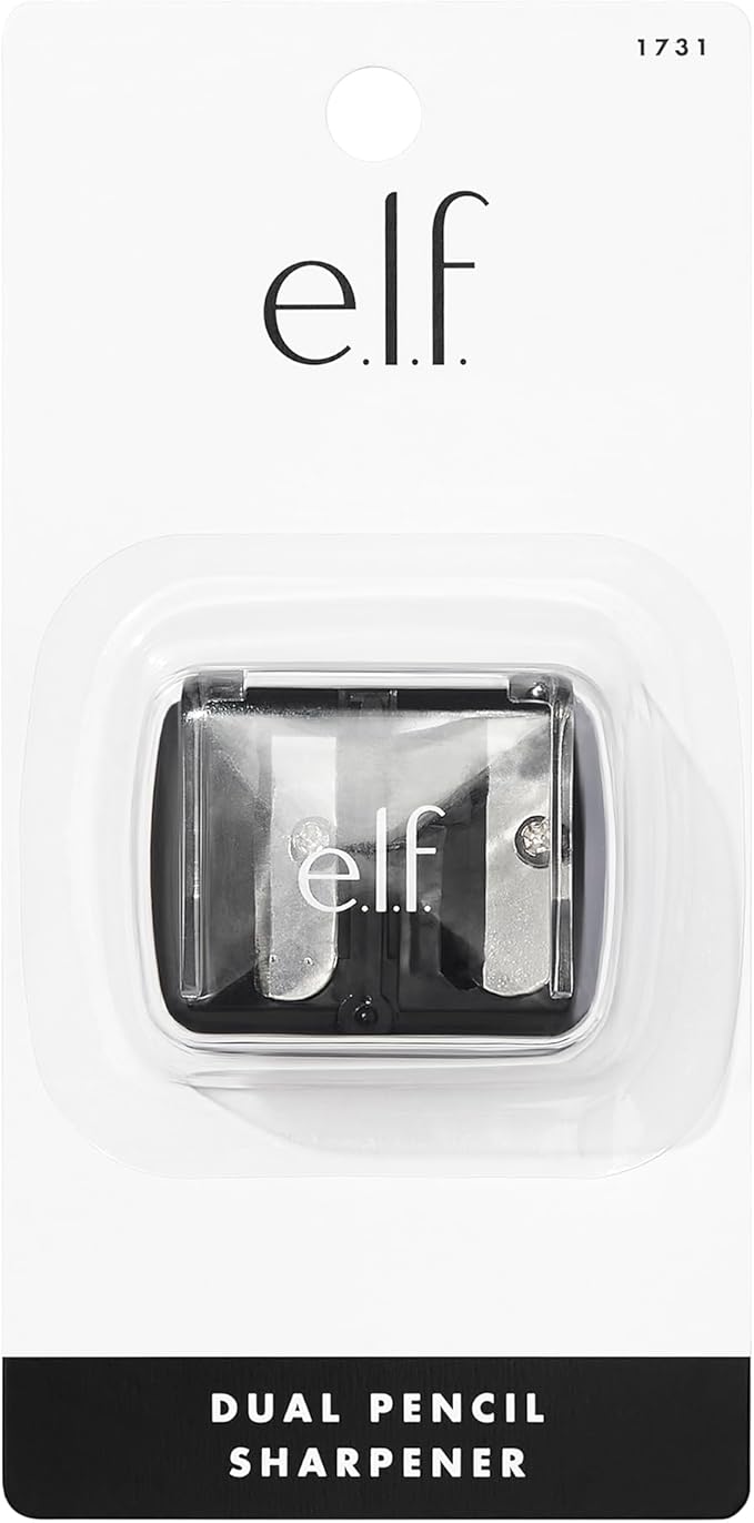 e.l.f., Dual-Pencil Sharpener, Convenient, Essential Tool, Sharpens, Easy To Clean, Travel-Friendly, Compact, Includes Bonus Small Sharpener