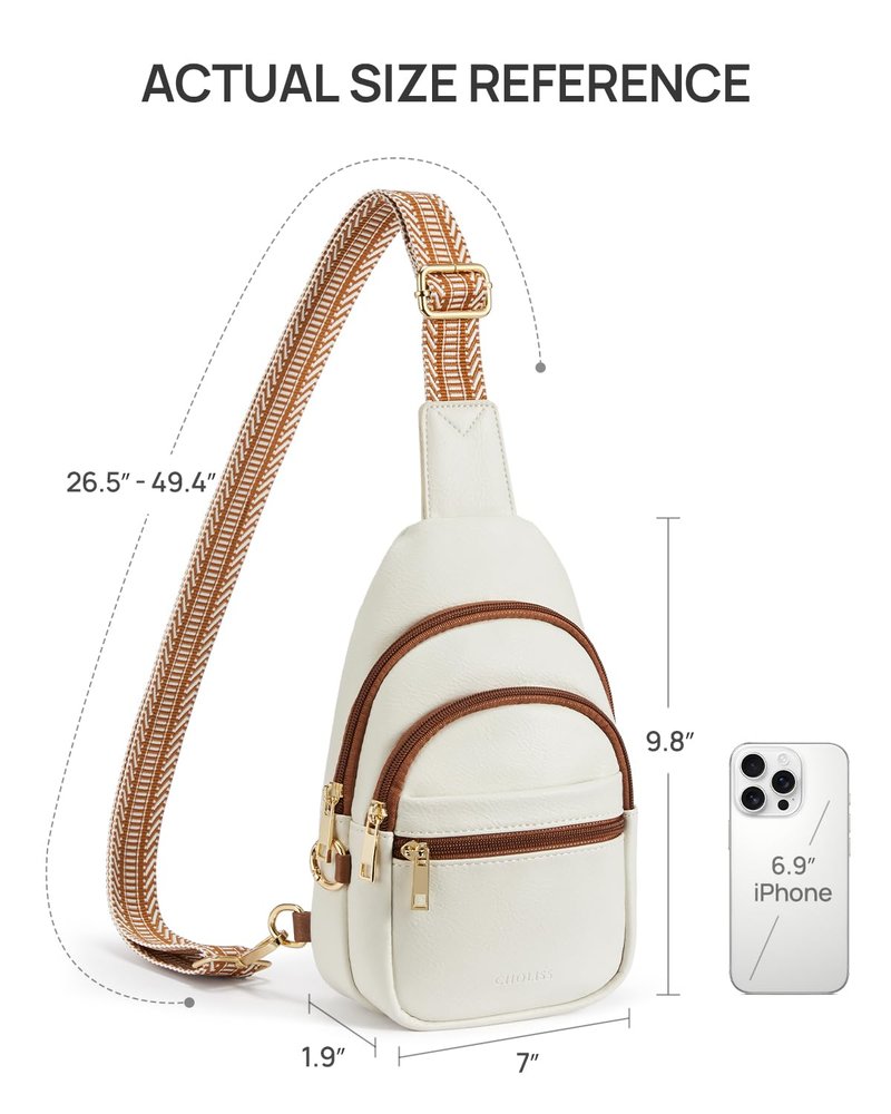 CHOLISS Anti Theft Small Sling Bag for Women and Men RFID Leather Crossbody Bags Fanny Pack Chest Bag Travel Purse Daypacks