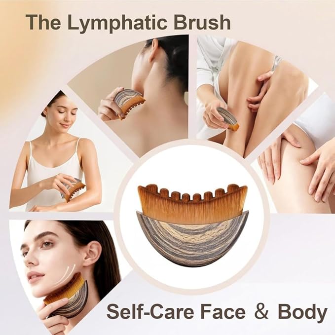 New Lymphatic Contour Face Brush, Manual Lymphatic Drainage Massager, Ergonomically Designed to Fit The Skin Precisely,Relieve Fatigue(2PCS)