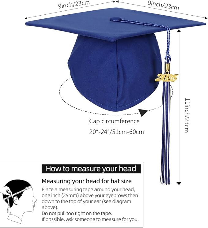 Newrara Graduation Unisex Matte Adult Graduation Cap with Tassel