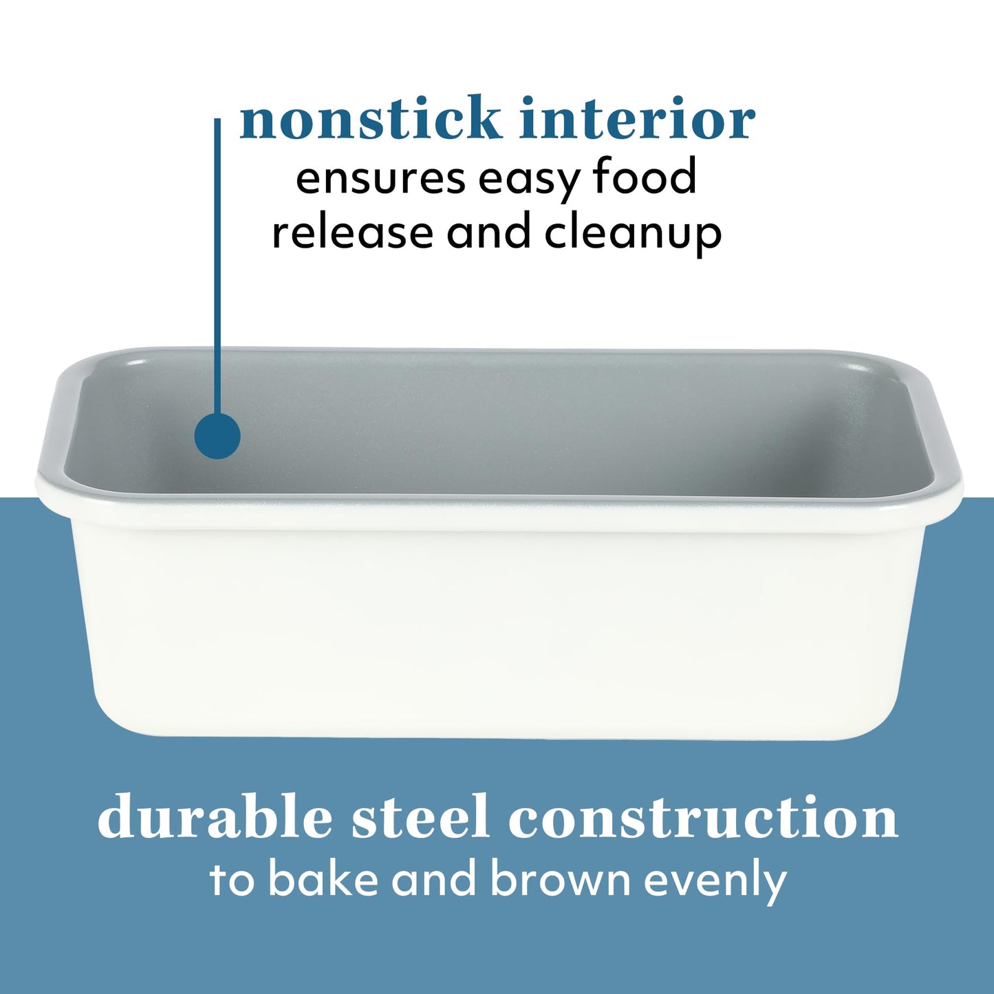 Sur La Table Kitchen Essentials Bake Sale 9 X 5 Inch PFOA, PFAS, PTFE Free Nonstick Loaf Pan - Linen White (Pack of 4)