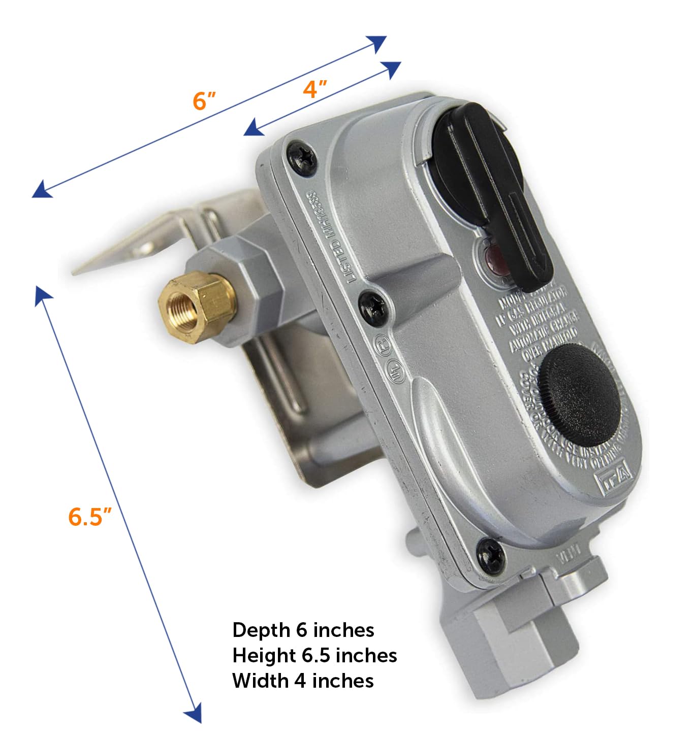Flame King (KT12ACR-2) 2-Stage Auto Changeover LP Propane Gas Regulator With Two 12 Inch Pigtails For RVs, Vans, Trailers