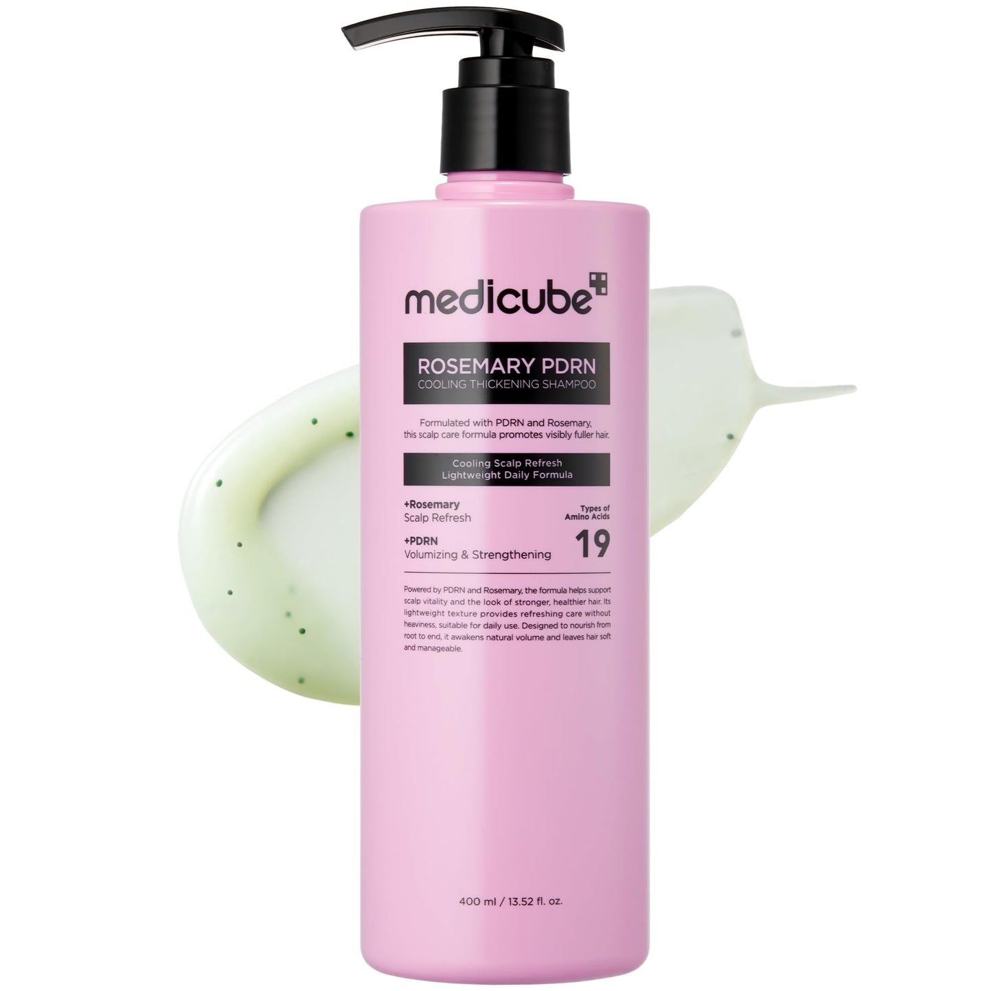 medicube Rosemary PDRN Clarifying Thickening Shampoo | Cooling, Clarifying Care for Thinning, Weak & Flaky Hair | Amino Acid Complex for Stronger, Thicker-Looking Hair | Korean Hair Care, 13.52 fl.oz