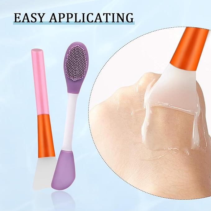 Face Mask Applicator and Pore Polishing Wand,2 Pcs Silicone Face Mask Brush Reusable Facial Brushes Applicator for Applying Skin Care Products Skincare Supplies Tool for Face Mask Eye Mask Body Lotion