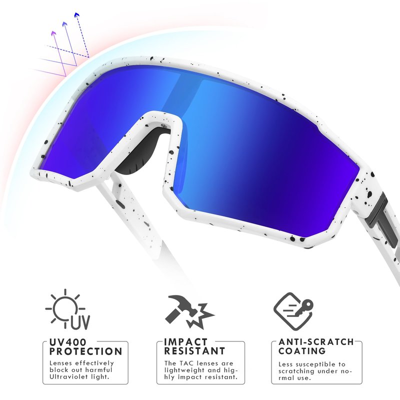 Derowern Youth Baseball Sunglasses, Kids Polarized Sports Sun glasses, Lightweight TR90 Frame UV400 Protection Outdoor Glasses for Boys Girls Softball Cycling Golf