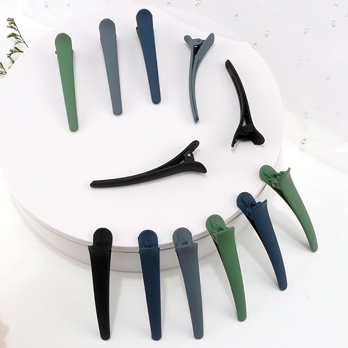 YISSION 12 PCS Hair Clips for Styling Sectioning, 3.1 Inch Matte Alligator No Crease Duck Billed Hair Barrettes for Women Girls