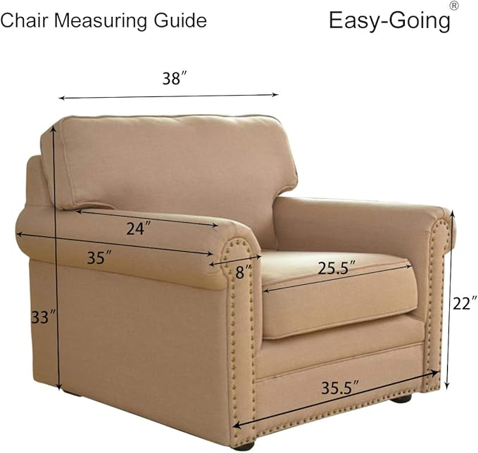 Easy-Going Chair Sofa Slipcover Reversible Sofa Cover Water Resistant Couch Cover Furniture Protector Cover with Elastic Straps for Pets Kids Children Dog Cat (Chair, Wine/Beige)
