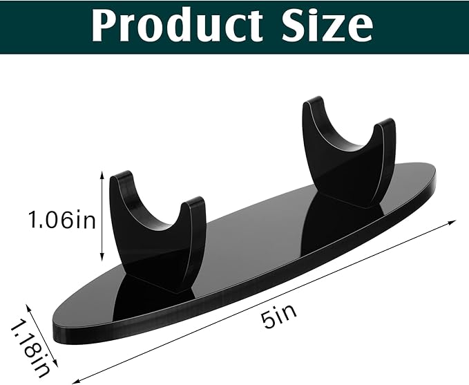 Chinco 2 Pieces Acrylic Pen Holder Display Stand, Makeup Brush Rack Organizer, Desk Pencil Wand Holder Showcase, Paintbrush Drying Rack for Home School Office (Black)