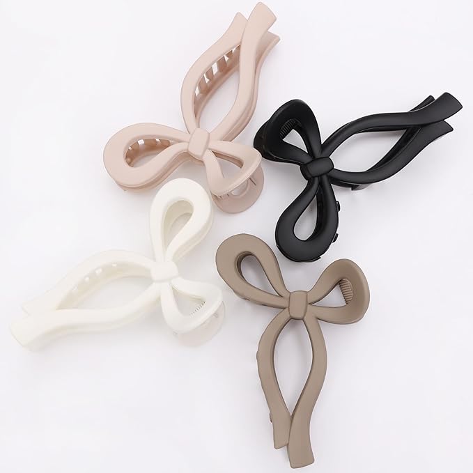 4 Pcs Bow Hair Clips Elegant Hair Claw Butterfly Hair Accessories for Girls Nonslip Butterfly Clips Hair Styling Accessories for Women