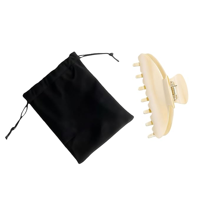 Durable Acetate Hair Clips - 4-Inch Creme Claw Clips for Fine and Thick Hair (Creme)