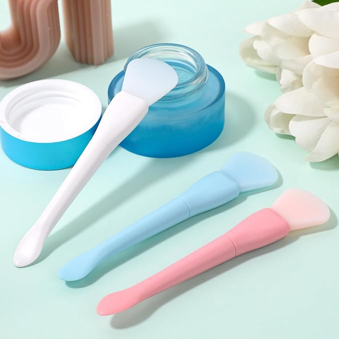Face Mask Applicator,3 Pack Soft Silicone Face Mask Brushes Double Head Facial Mud Mask Applicator Cream Spoon Beauty Tools for Apply Cream,Lotion