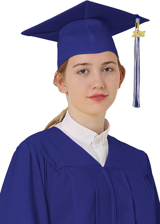 GraduatePro Matte Graduation Cap with 2026 Tassel for Adults High School and Bachelor Master 12 Colors