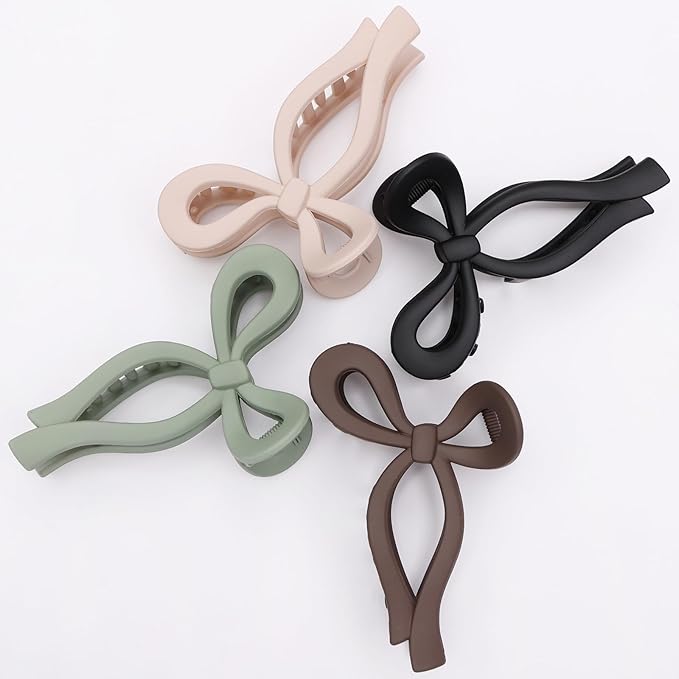 4 Pcs Bow Hair Clips Elegant Hair Claw Butterfly Hair Accessories for Girls Nonslip Butterfly Clips Hair Styling Accessories for Women
