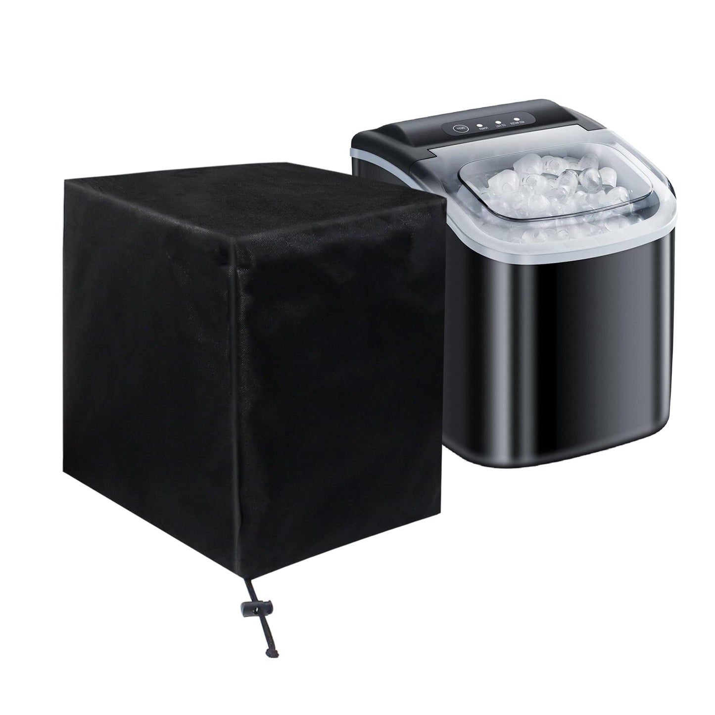 Klmnop Ice Maker Cover, Waterproof Ice Maker Dust Cover for Countertop Ice Maker Machine/Ice Cube Maker/Portable Ice Maker(Black)
