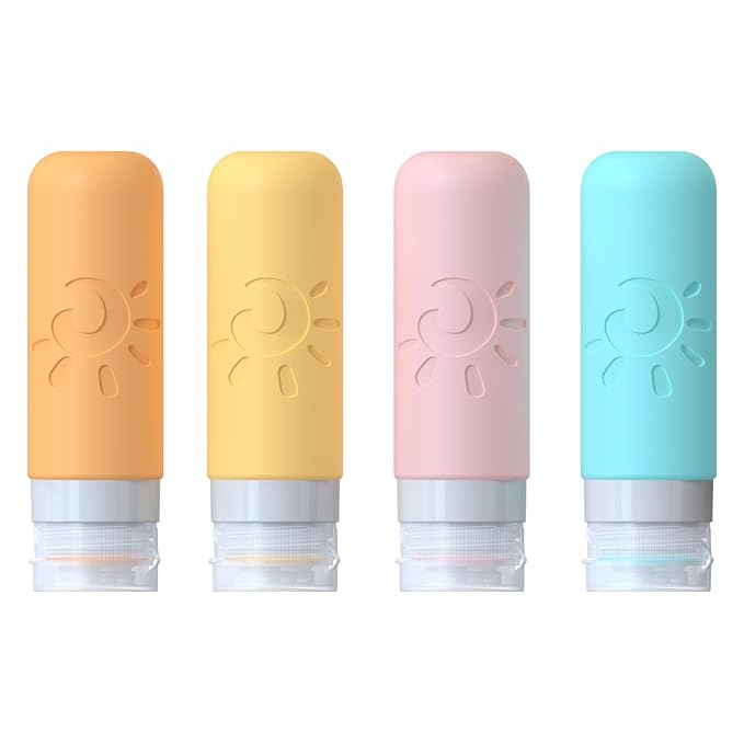 Zafit Travel Bottles - TSA Approved 3oz Leak Proof Containers for Toiletries (Multicolored)