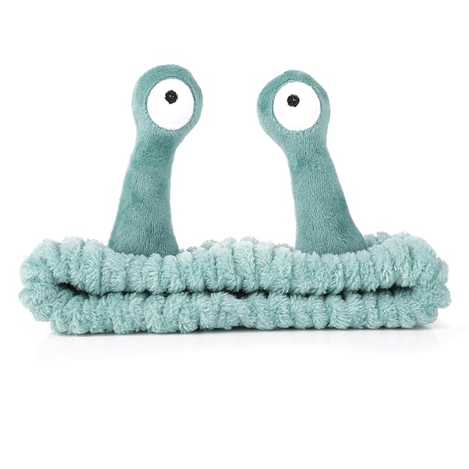 Spa Headband Facial Makeup Head Band Microfiber Soft Coral Fleece Head Wraps Snail Cartoon Cute Christmas Hair Accessories Elastic Skincare Hair Band for Women Girls Washing Face Beauty
