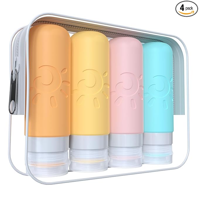 Zafit Travel Bottles - TSA Approved 3oz Leak Proof Containers for Toiletries (Multicolored)