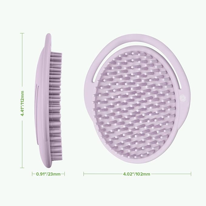 haakaa Silicone Shampoo Brush - Cradle Cap Brush Comb - Baby Hair Scrubber - Newborn Essentials Must Haves - 1pk-Lavender