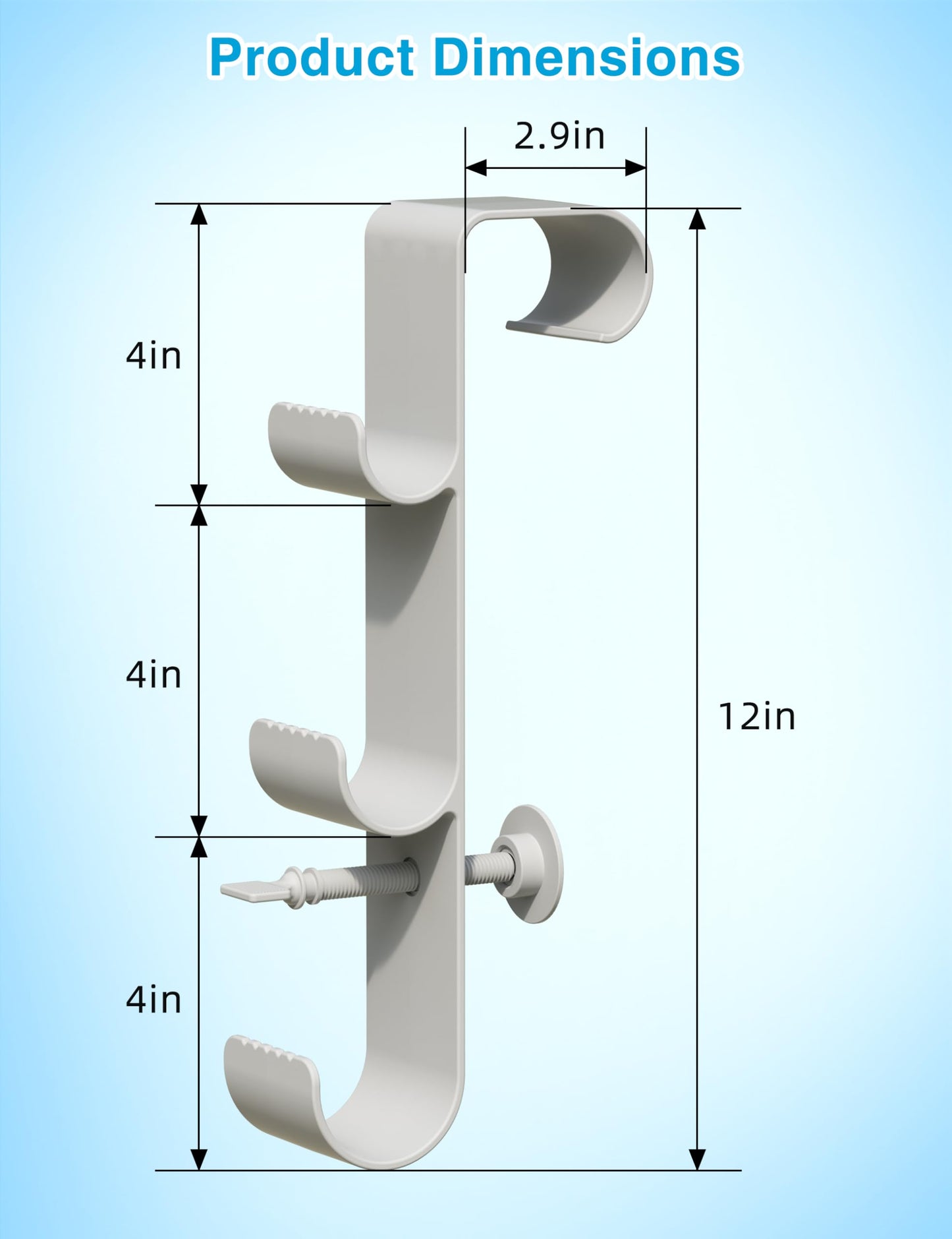 POOLHOUR Pool Hooks for Poles - Adjustable 3-Hook Pool Pole Hanger for Above Ground Pool Accessories,Skimmer & Cleaning Tool Bracket for Above Ground Pool Maintenance[Patented]