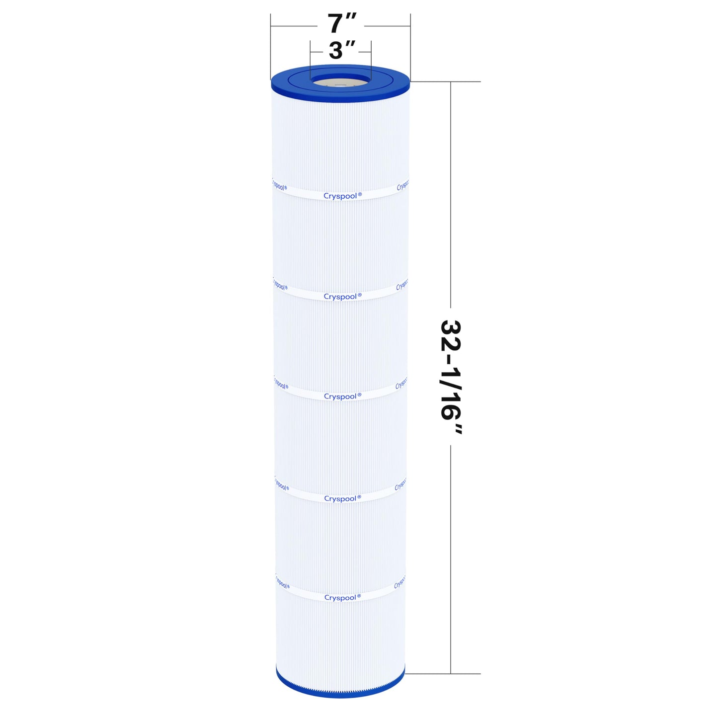 Cryspool® 07112 Filter Compatible with Clean and Clear Plus 520, CCP520, PCC130, R173578, 178585, 817-0143, C-7472, FC-1978, 4×130 Sq. Ft Pool Filter Cartridge, 4 Pack