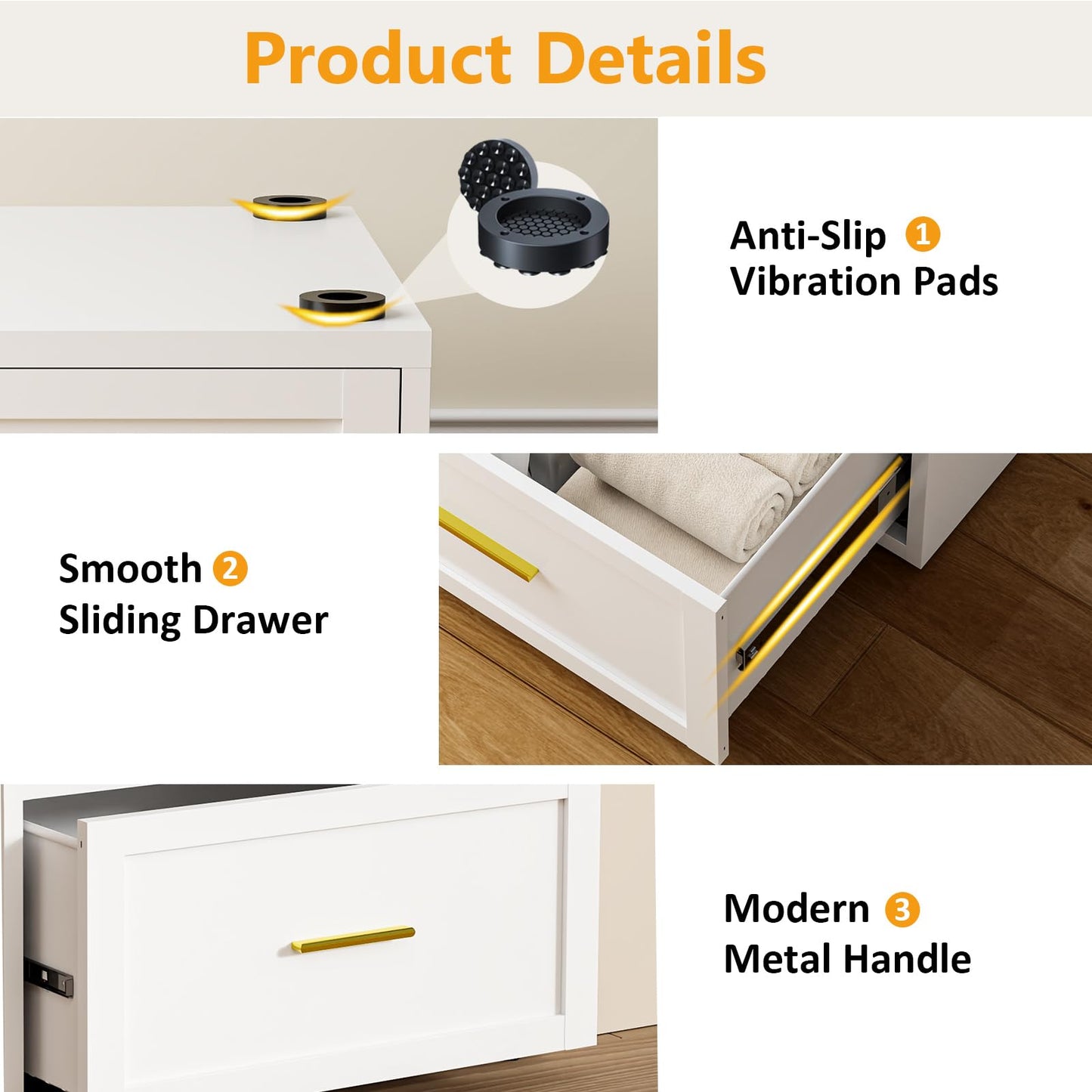 Laundry Pedestal Heavy Duty Metal Washer and Dryer Pedestals, 16"H Universal Fit Washer Stand Base, Washing Machine Stand with Storage Drawer, 440lbs Mini Fridge Stand, (White, 1PCS)