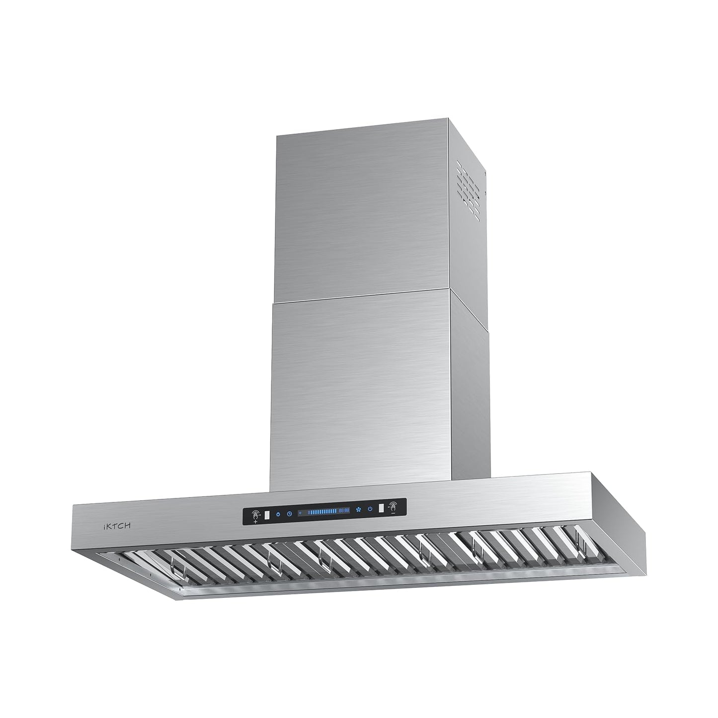 IKTCH 36 Inch Wall Mount Range Hood with 1200 CFM, 4-Speed Fan, Ducted Range Hood, Gesture Sensing & Touch Control, Durable Stainless Steel IKP01-36