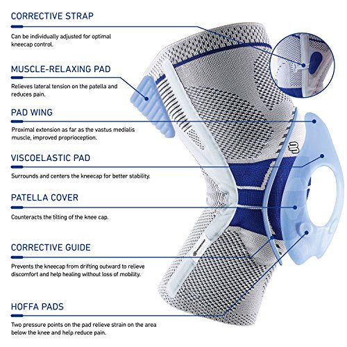 Bauerfeind - GenuTrain P3 - Patella Knee Support - for Misalignment of The Kneecap - Right Knee - Size 2 - Color Nature